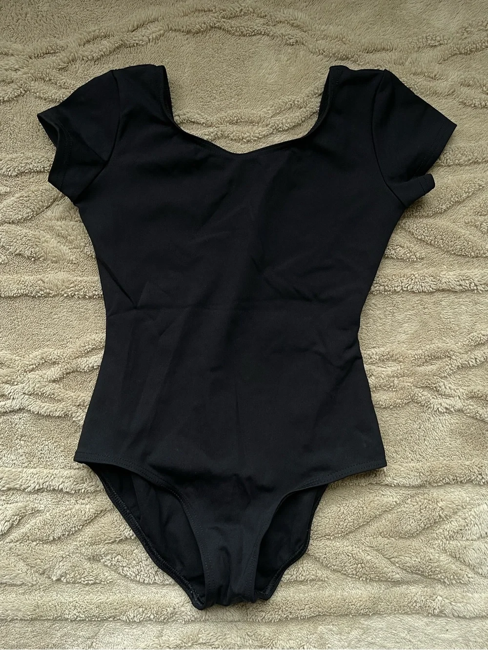 Capezio Girls Black Short Sleeve One-Piece Leotard